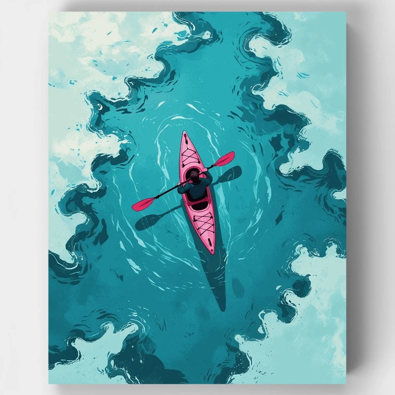 Turquoise Waters Kayak Adventure - Paint by Numbers Kit