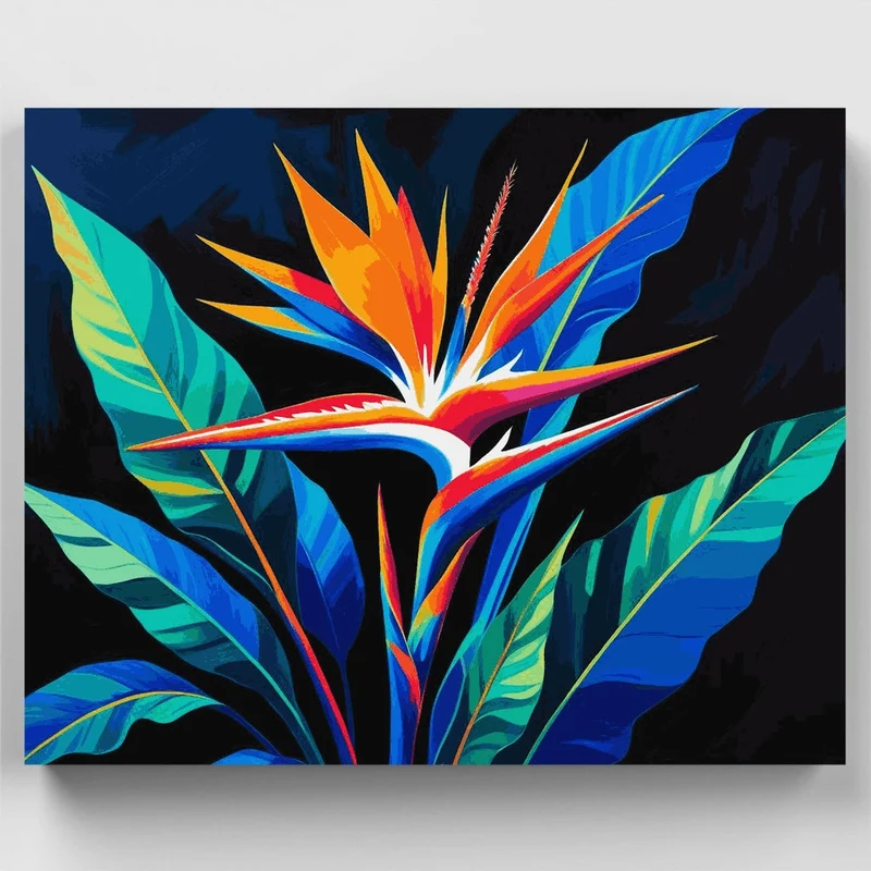 Tropical Bird of Paradise Flower - Paint by Numbers Kit