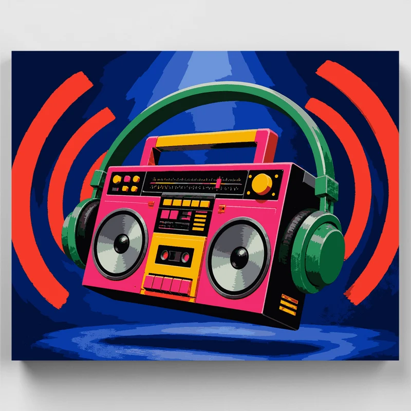 Boombox & Headphones - Paint by Numbers Kit