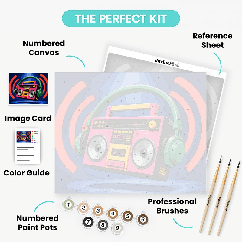 Boombox & Headphones - Paint by Numbers Kit