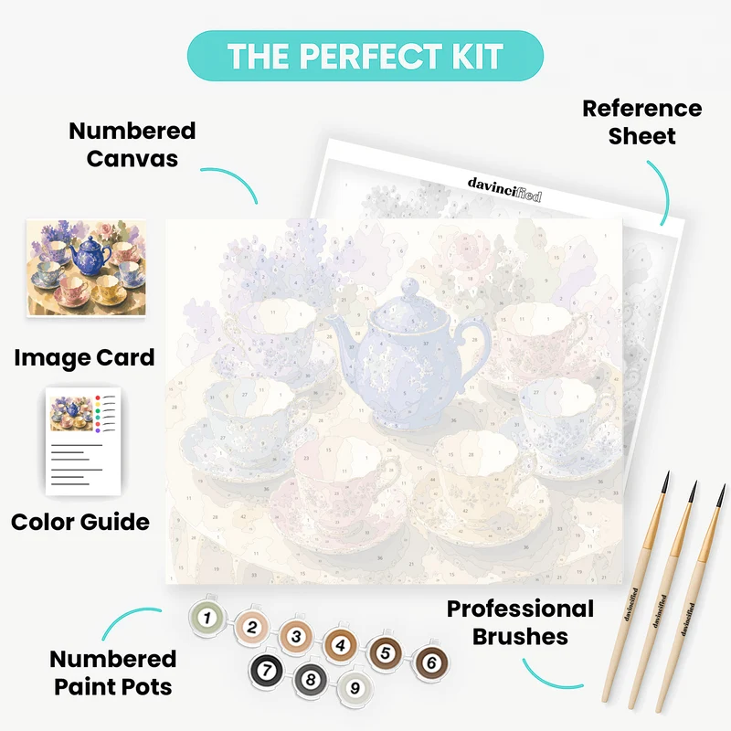 Victorian Tea Set - Paint by Numbers Kit