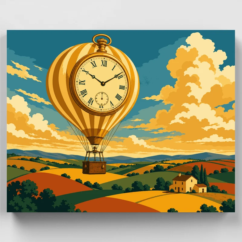 Clock Balloon Skies - Paint by Numbers Kit