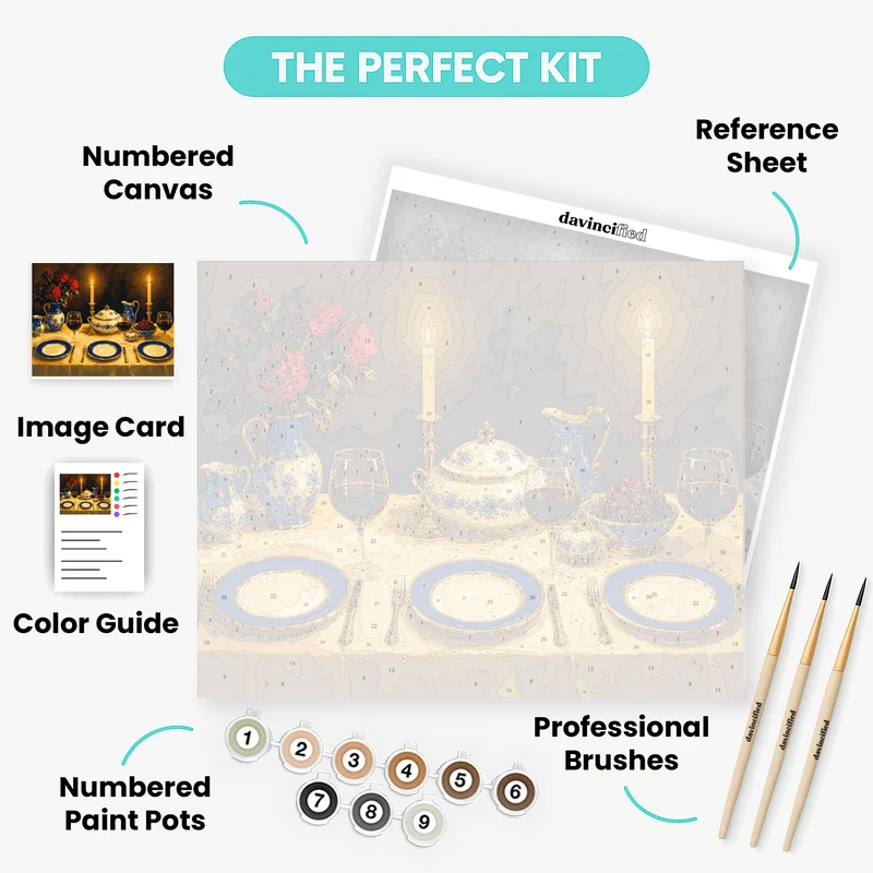 Candlelit Dinner Table - Paint by Numbers Kit