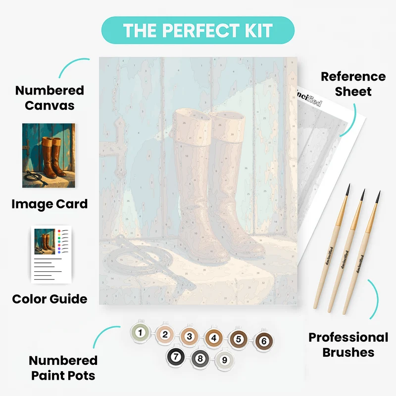 Riding Boots & Whip - Paint by Numbers Kit