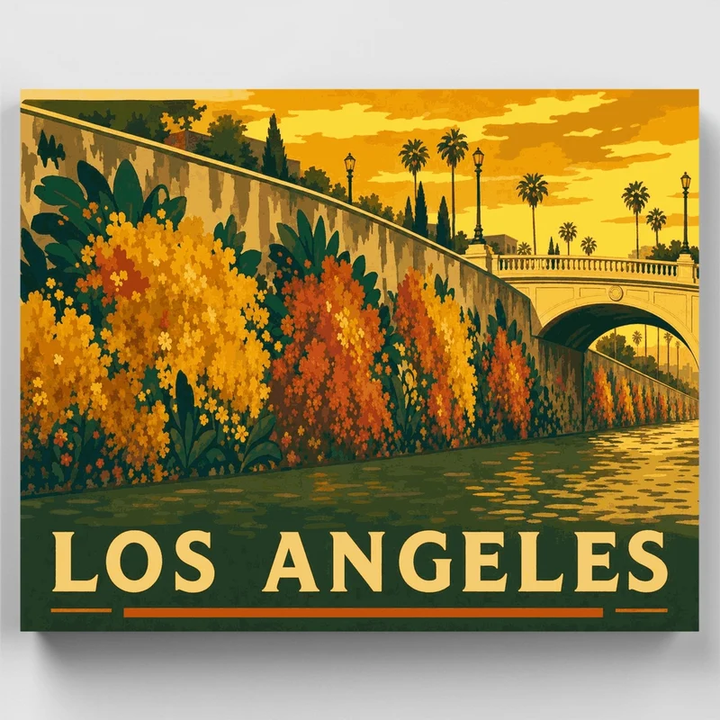 Flowering Canal Wall - Paint by Numbers Kit