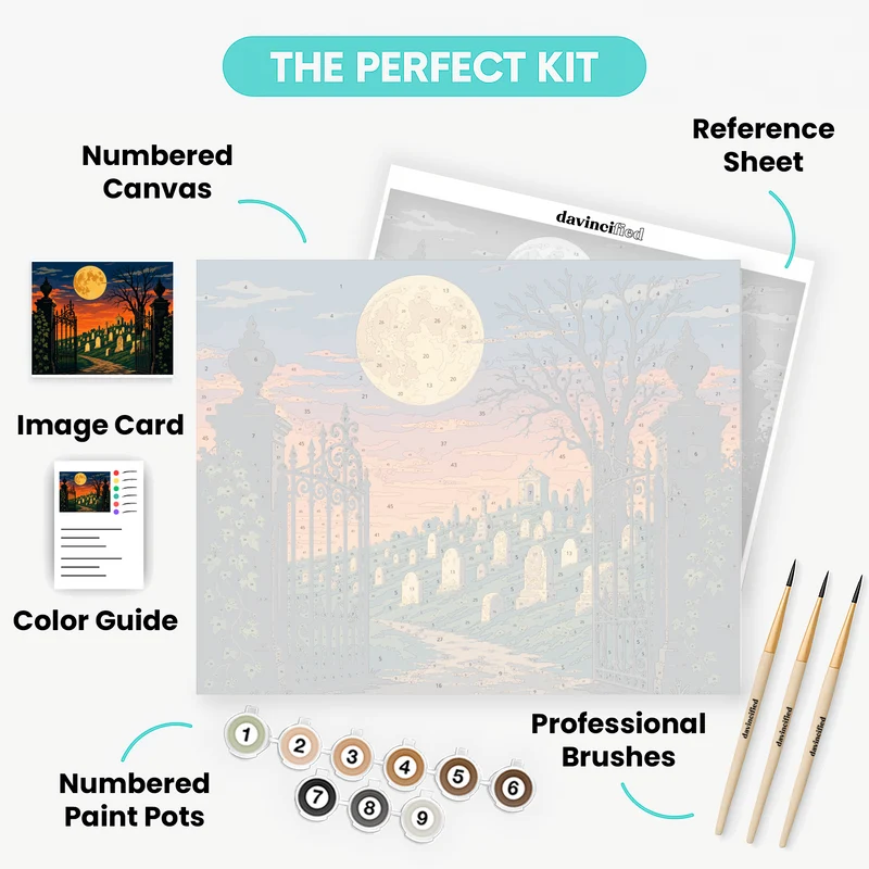 Moonlit Cemetery Gates - Paint by Numbers Kit