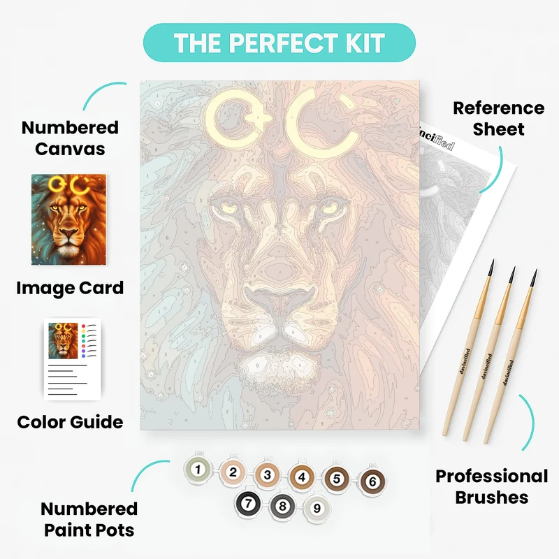 Celestial Lion Zodiac - Paint by Numbers Kit
