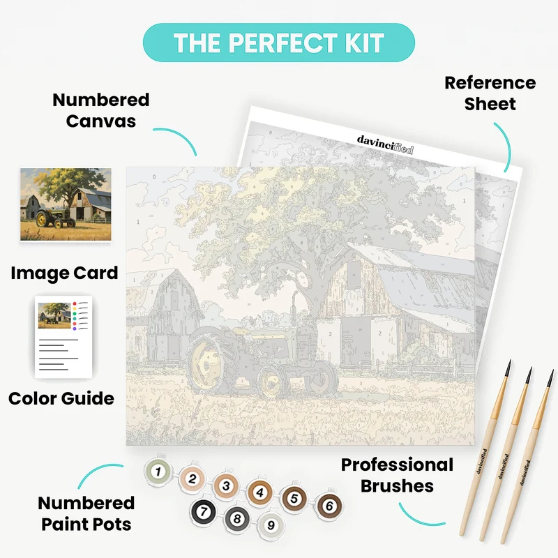 Vintage Farm Tractor - Paint by Numbers Kit
