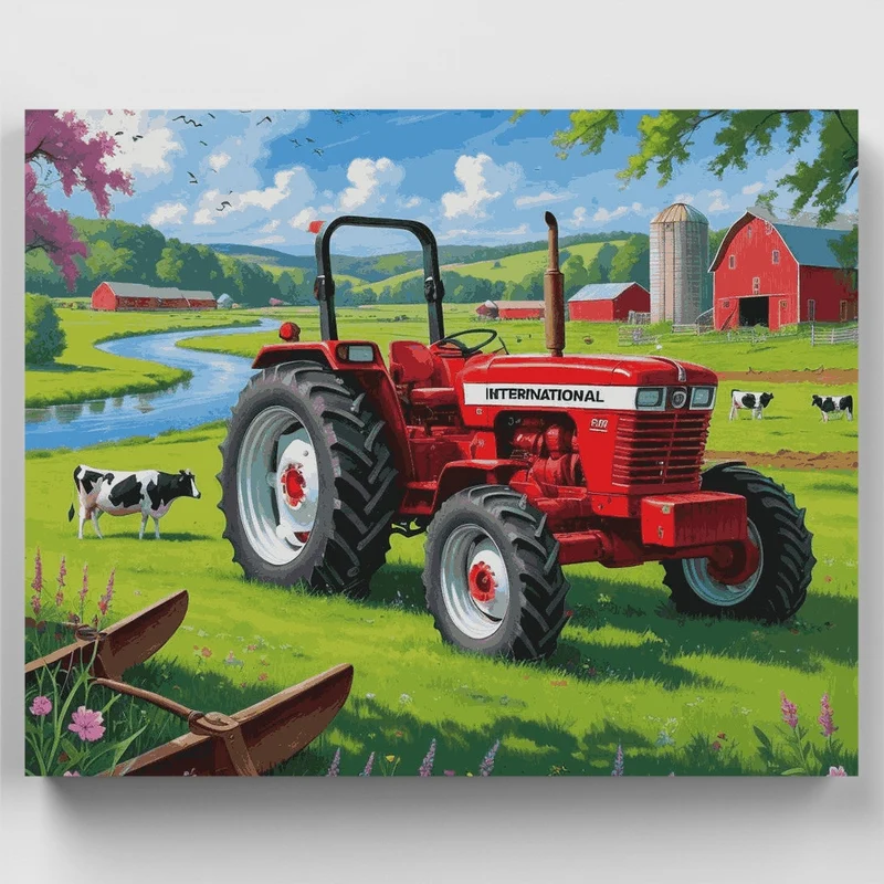 International Farm Tractor - Paint by Numbers Kit