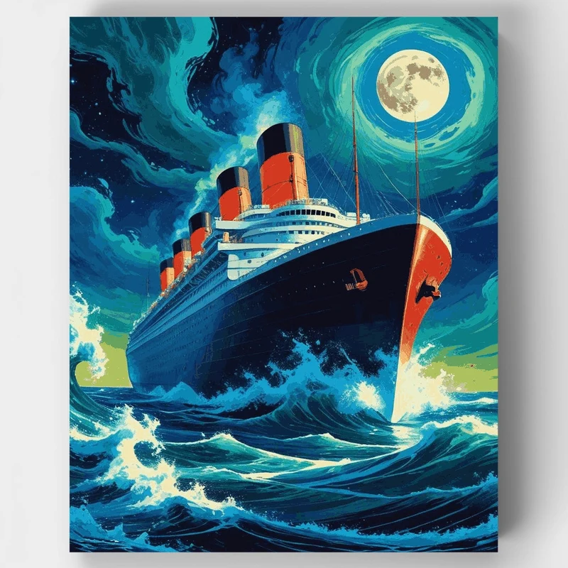 Moonlit Maritime Journey - Paint by Numbers Kit