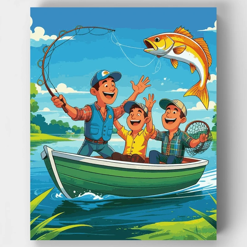 Family Fishing Adventure - Paint by Numbers Kit