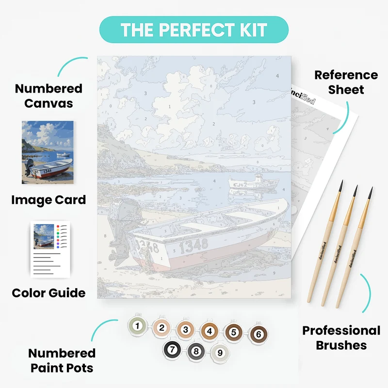 Coastal Fishing Boats - Paint by Numbers Kit