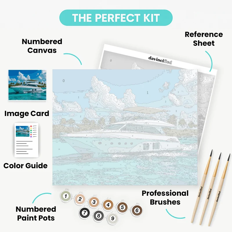 Luxury Yacht Paradise - Paint by Numbers Kit