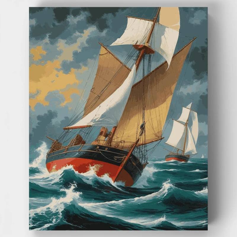 Stormy Seas Sailing Adventure - Paint by Numbers Kit