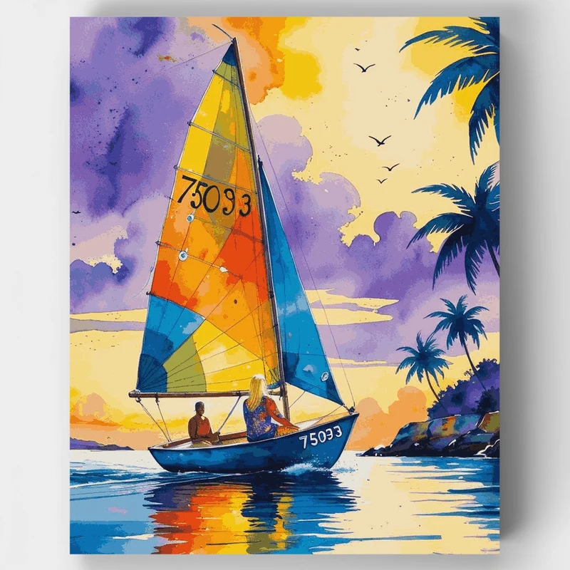 Tropical Paradise Sailing - Paint by Numbers Kit