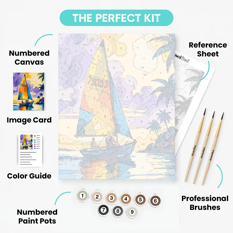 Tropical Paradise Sailing - Paint by Numbers Kit