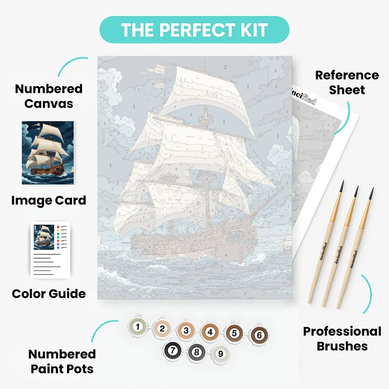 Historic Naval Galleon - Paint by Numbers Kit