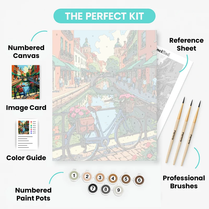 Venetian Canal Bicycle - Paint by Numbers Kit