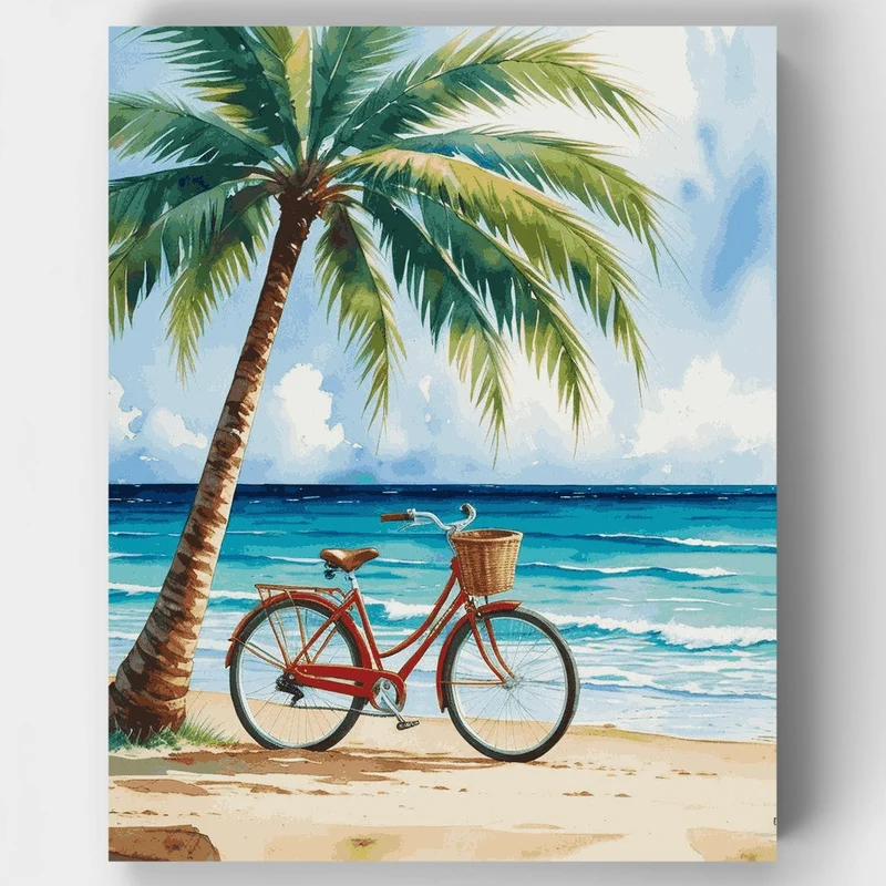 Beach Paradise Bicycle - Paint by Numbers Kit