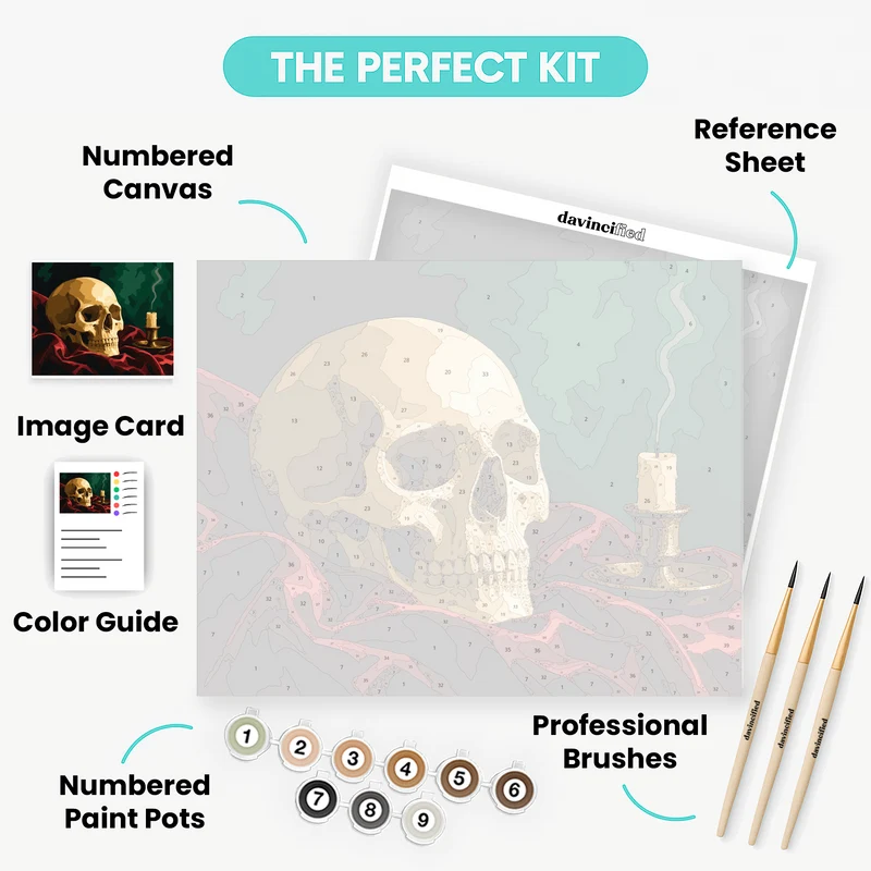 Skull and Candle - Paint by Numbers Kit