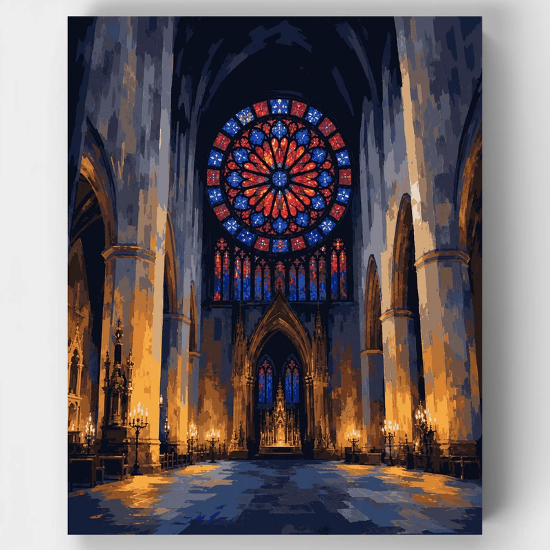 Gothic Rose Window - Paint by Numbers Kit