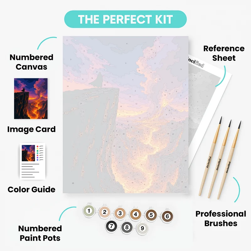 Cloaked Figure Volcano - Paint by Numbers Kit