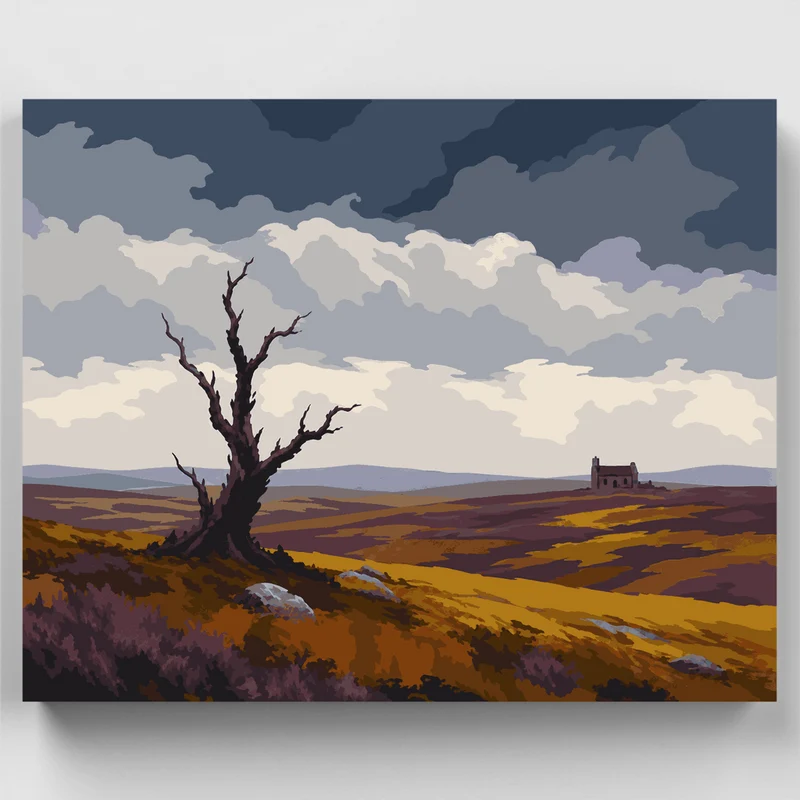 Lonely Moor Tree - Paint by Numbers Kit
