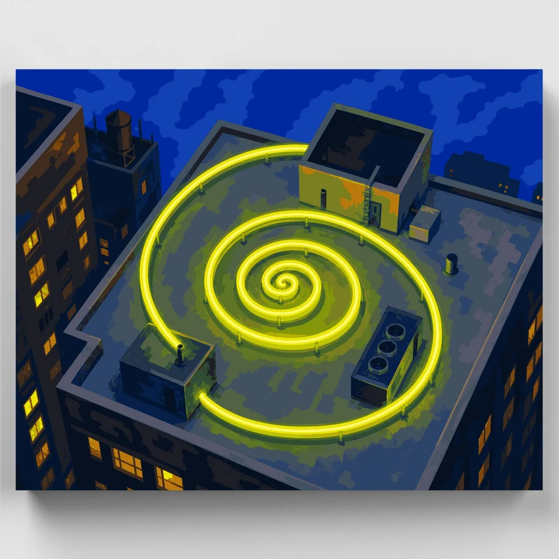 Rooftop Neon Spiral - Paint by Numbers Kit