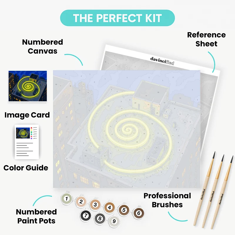 Rooftop Neon Spiral - Paint by Numbers Kit