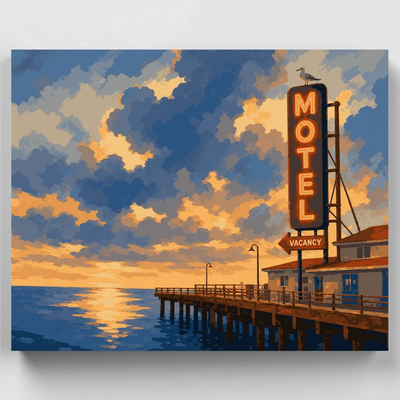 Pier Vacancy Sign - Paint by Numbers Kit
