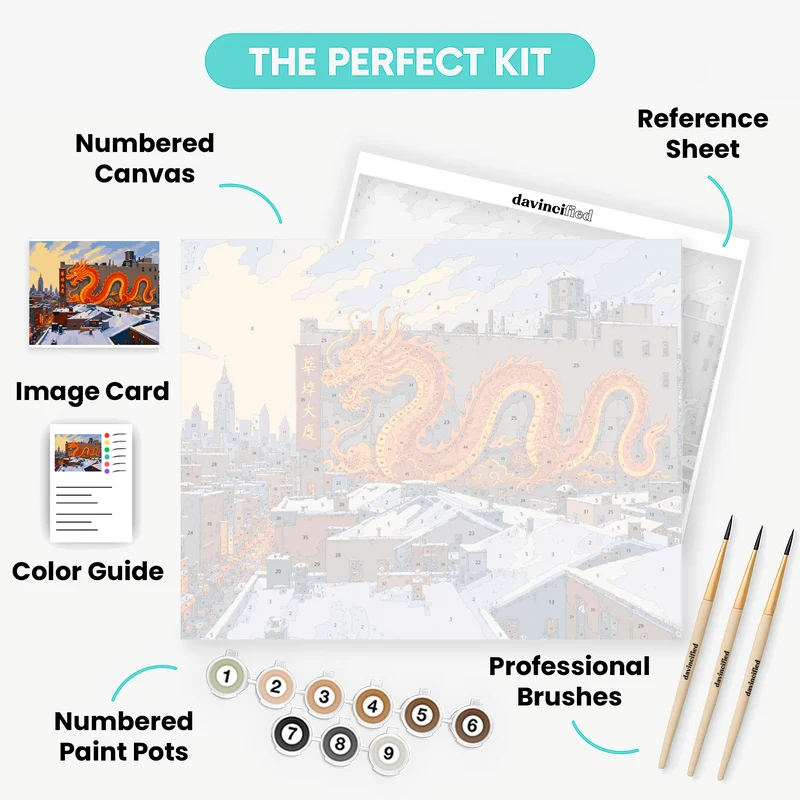 Chinatown Dragon Mural - Paint by Numbers Kit