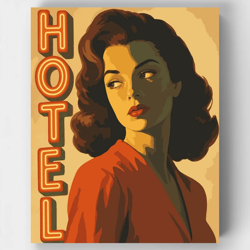 Neon Hotel Femme - Paint by Numbers Kit