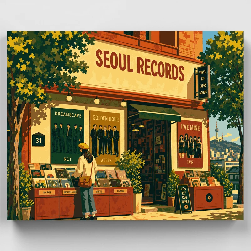 Seoul Record Shop - Paint by Numbers Kit