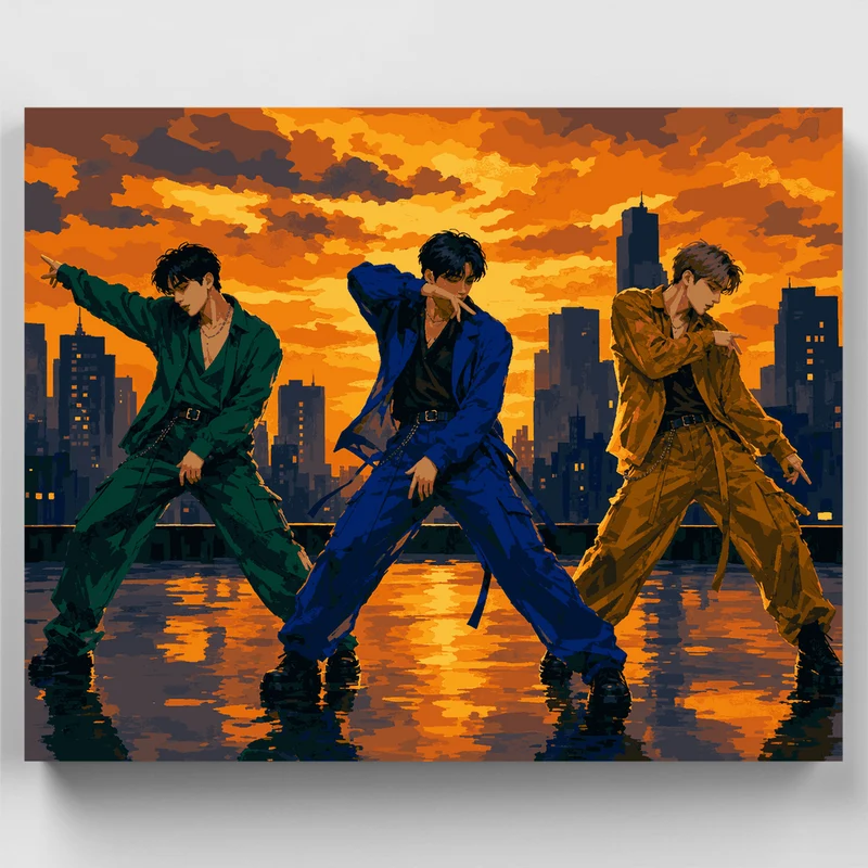 City Sunset Dancers - Paint by Numbers Kit