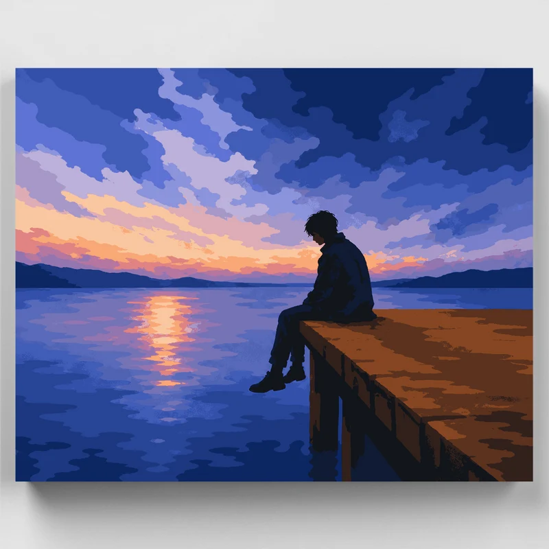 Lonely Dock Sunset - Paint by Numbers Kit