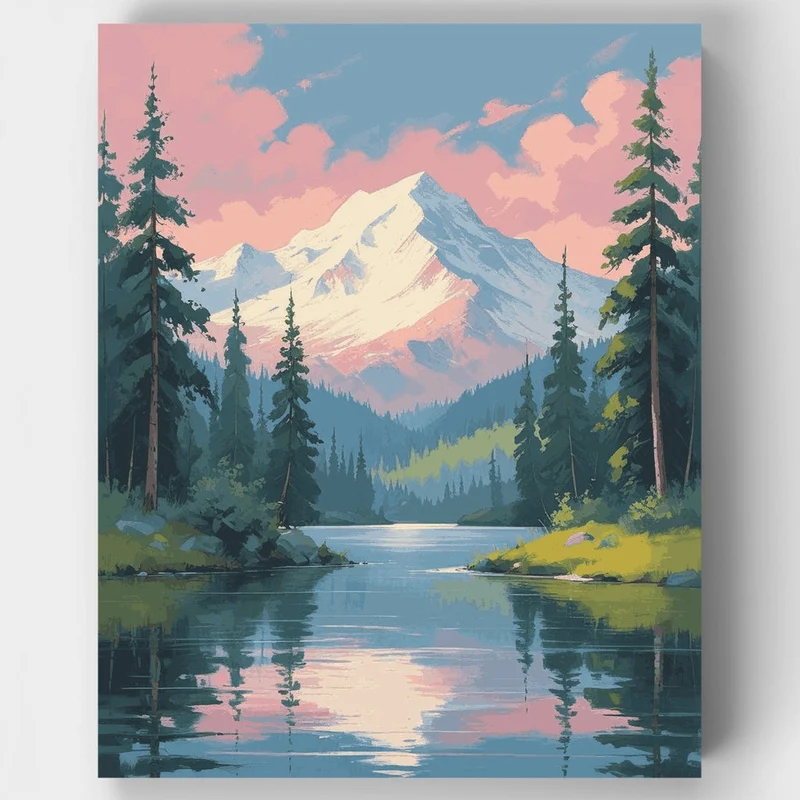Alpine Lake Forest Sanctuary - Paint by Numbers Kit