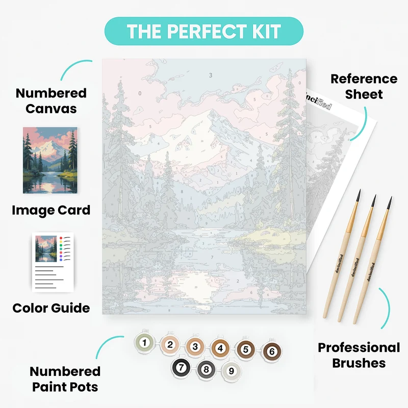 Alpine Lake Forest Sanctuary - Paint by Numbers Kit