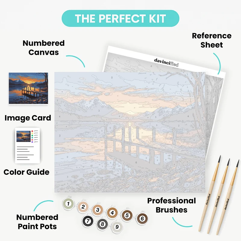 Sunset Lake Dock - Paint by Numbers Kit