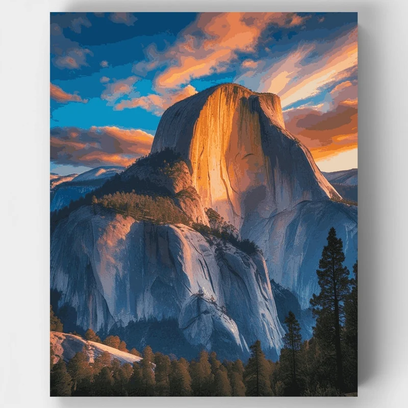 Half Dome Yosemite Sunset - Paint by Numbers Kit
