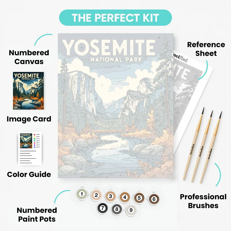 Yosemite Valley Autumn Stream - Paint by Numbers Kit