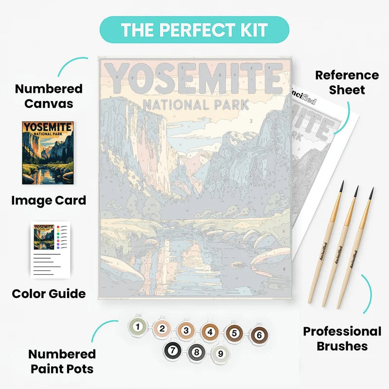 Yosemite Valley River Reflection - Paint by Numbers Kit