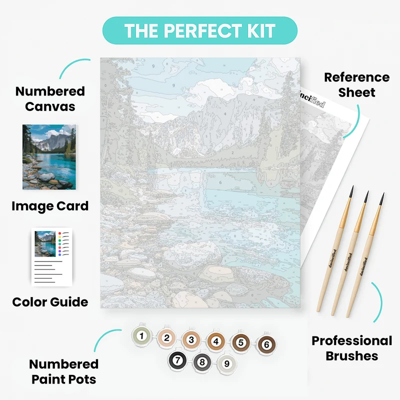Rocky Mountain Turquoise Lake Shore - Paint by Numbers Kit