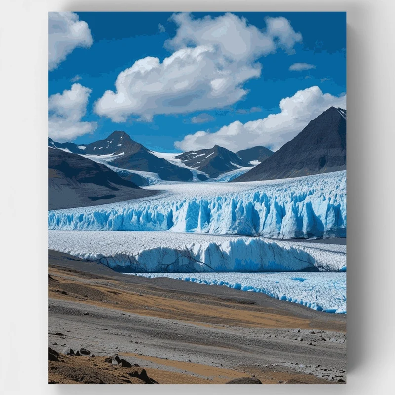 Glacial Mountain Landscape - Paint by Numbers Kit
