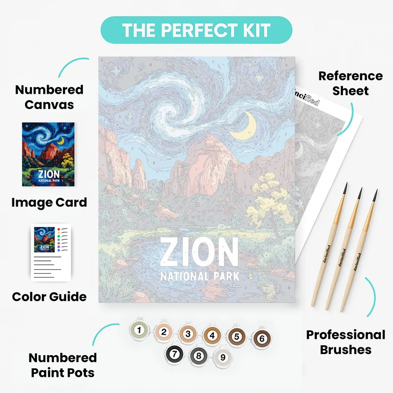 Zion Starry Night Canyon - Paint by Numbers Kit