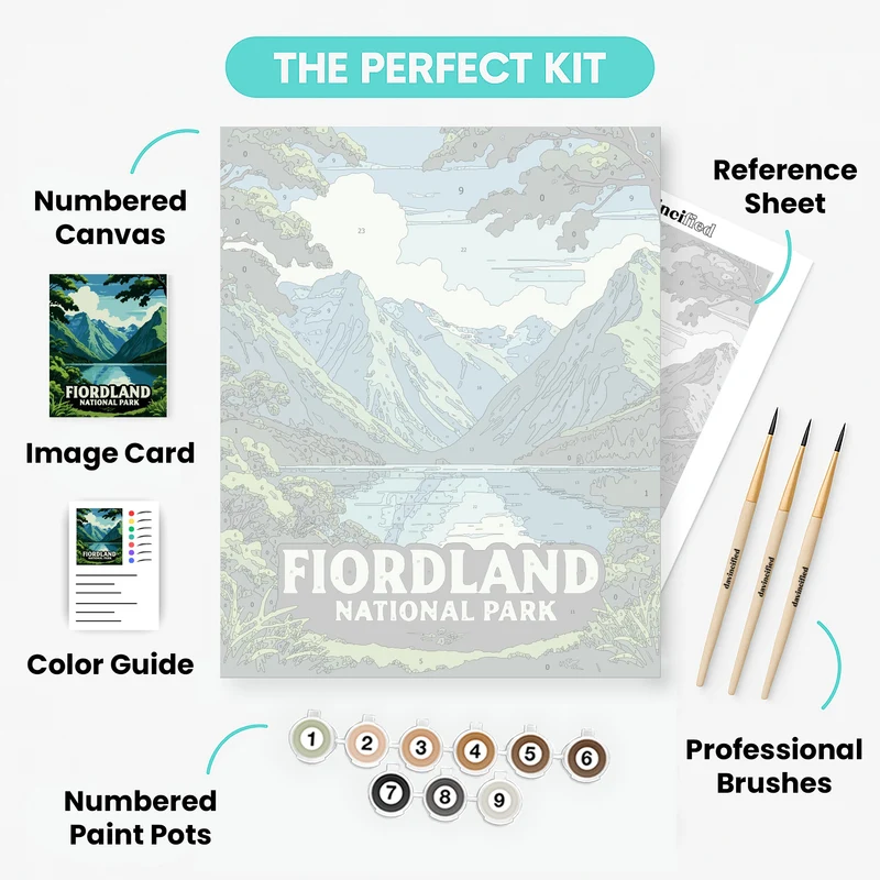Fiordland Valley Vista - Paint by Numbers Kit