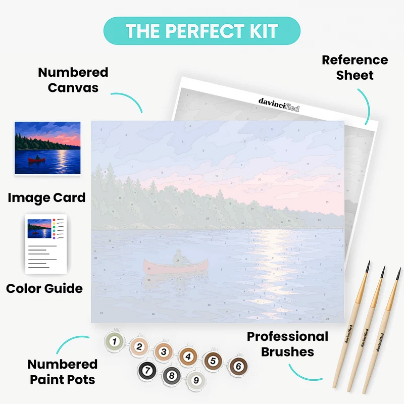 Canoe at Dusk - Paint by Numbers Kit