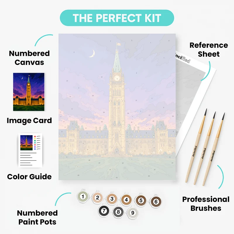 Peace Tower at Dusk - Paint by Numbers Kit
