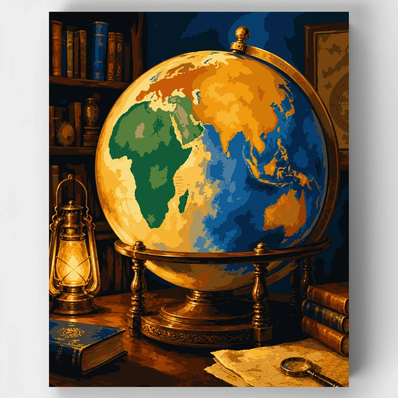 Globe by Lantern Light - Paint by Numbers Kit
