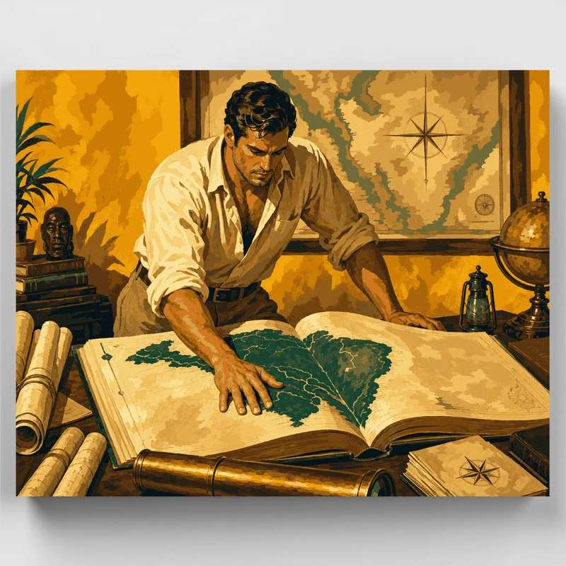 Explorer With Atlas - Paint by Numbers Kit