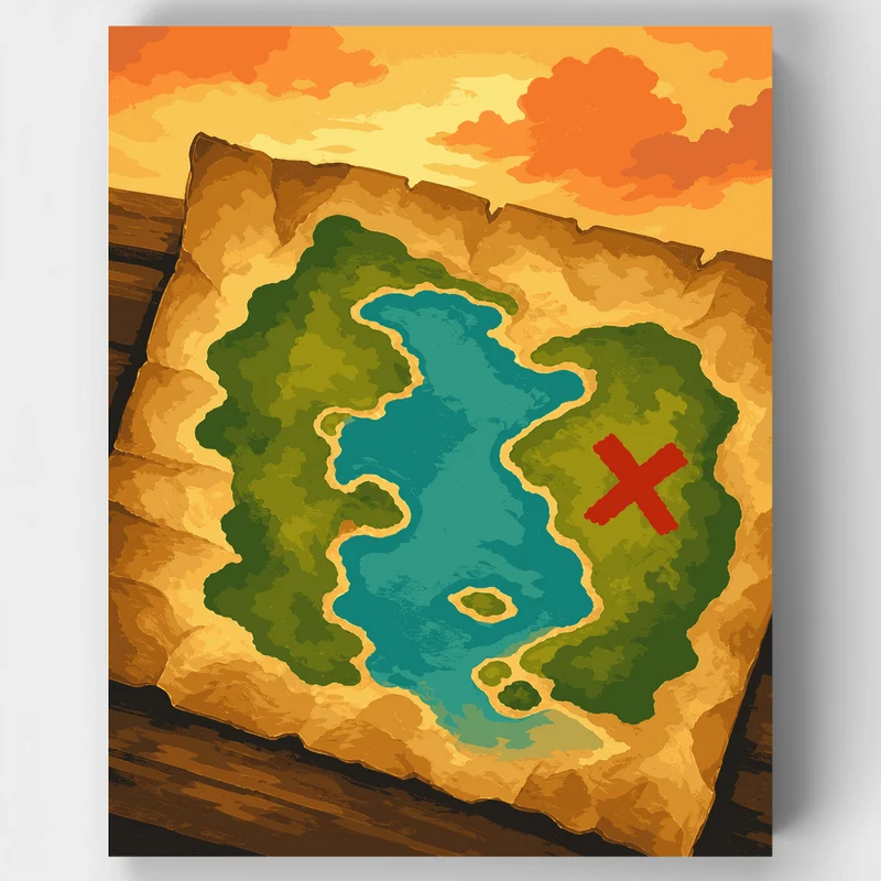 Treasure Island Map - Paint by Numbers Kit